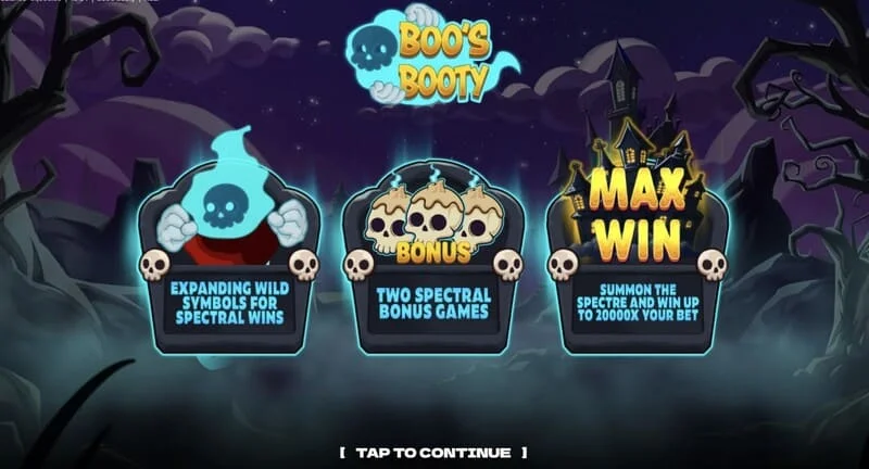 Boo's Booty – boonusfunktsioonide tabel ja Feature Buy